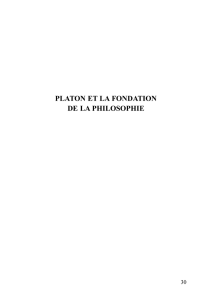 platon et la fondation de la philosophie