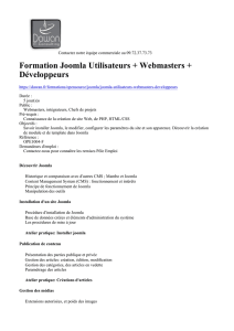 Formation Joomla Utilisateurs + Webmasters + Développeurs à