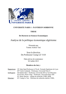 Analyse de la politique économique algérienne