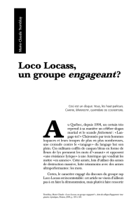Loco Locass, un groupe engageant? - Observatoire de l`imaginaire
