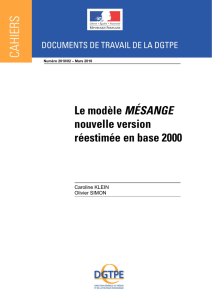 Le modèle MÉSANGE nouvelle version réestimée en base 2000