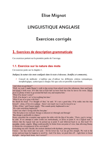 Elise Mignot LINGUISTIQUE ANGLAISE Exercices corrigés