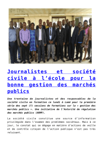 Journalistes et société civile à l`école pour la bonne gestion des