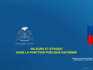 valeurs et ethique dans la fonction publique haitienne