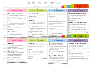 Programmation Étude de la langue CM2