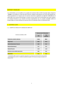 Rapport financier 2015 - groupe Direct Energie