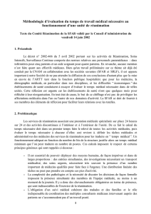 Méthodologie d`évaluation du temps de travail médical nécessaire