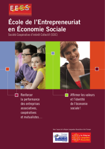 Plaquette "Ecole de l`entrepreneuriat en économie sociale"