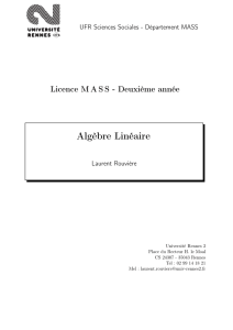 Algèbre Linéaire - Pages personnelles Université Rennes 2
