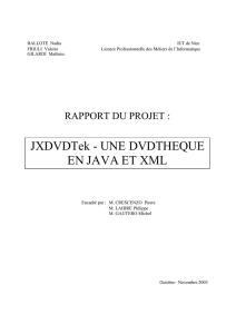 JXDVDTek - UNE DVDTHEQUE EN JAVA ET XML