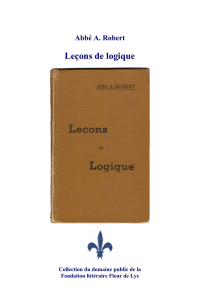 Leçons de logique - Fondation littéraire Fleur de Lys