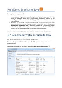 Proble mes de se curite Java 1 / De sinstaller votre version de Java