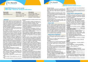 MASTER Sciences de la santé MENTION : Sciences cliniques