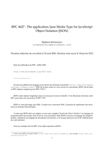 RFC 4627 : The application/json Media Type for JavaScript Object