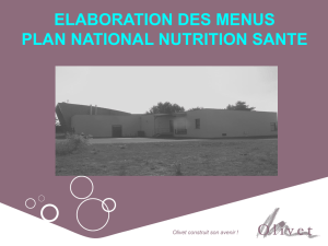 Programme Nationale Nutrition Santé : PNNS