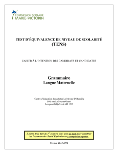 (TENS) - Grammaire - Commission scolaire Marie