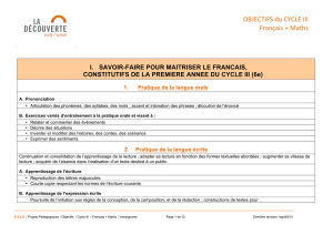 Cycle 3 Objectifs-Français+Maths