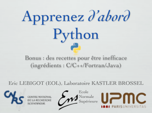 Apprenez d`abord Python