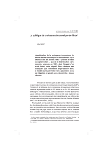 La politique de croissance économique de l`Inde1