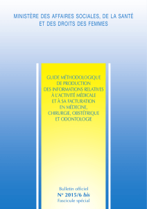 Fascicule spécial n° 2015/6 bis - Ministère des Affaires sociales et