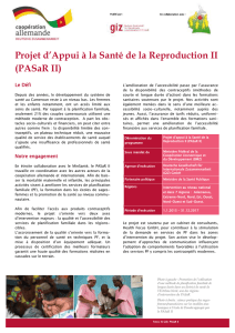 Projet d`Appui à la Santé de la Reproduction II (PASaR II)
