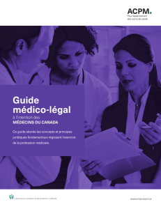 Guide médico-légal à l`intention des médecins du Canada