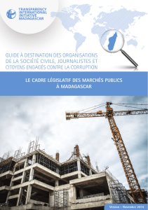 Le cadre législatif des marchés publics à Madagascar