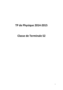 TP de Physique 2014-2015 Classe de Terminale S2