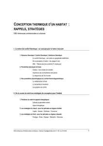 conception thermique d`un habitat : rappels, stratégies