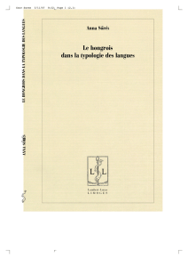 Le hongrois dans la typologie des langues - Lambert