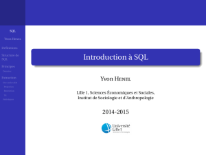 Introduction à SQL - Pages personnelles d`Yvon Henel