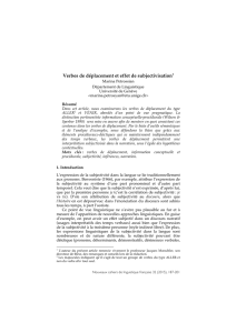 Verbes de déplacement et effet de subjectivisation1