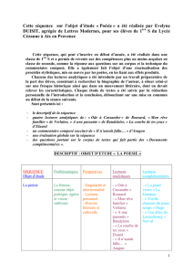 Cette séquence sur l`objet d`étude « Poésie » a été réalisée par