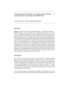 Technologie de l`information et croissance de l`économie du secteur