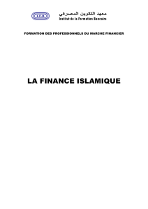 la finance islamique - Institut de La Formation Bancaire