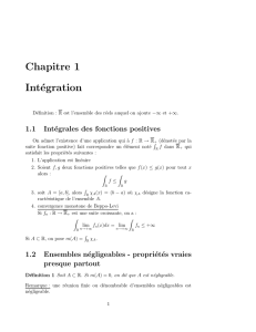 Chapitre 1 Intégration