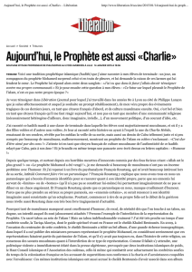 Aujourd`hui, le Prophète est aussi «Charlie»