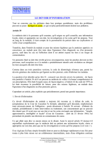 le devoir d`information - Syndicat National des Pédiatres Français
