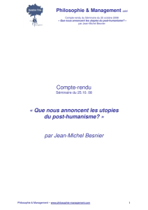 Que nous annoncent les utopies du post-humanisme?