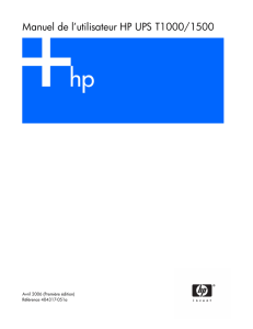 Manuel de l`utilisateur HP UPS T1000/1500