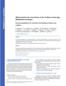 Alimentation du nourrisson