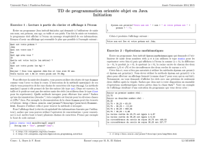 TD de programmation orientée objet en Java Initiation