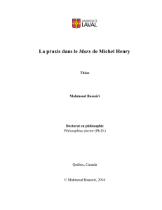La praxis dans le Marx de Michel Henry