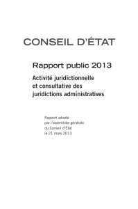 CONSEIL D`ÉTAT Rapport public 2013 Activité juridictionnelle et