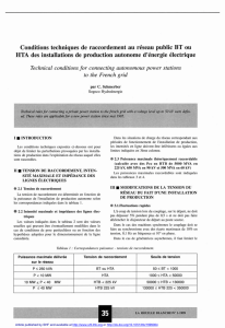 Conditions techniques de raccordement au réseau public BT ou