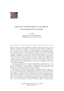 L`origine ontologique - Scripta Philosophiæ Naturalis