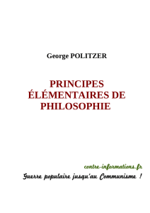 George POLITZER PRINCIPES ÉLÉMENTAIRES DE PHILOSOPHIE