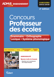 Concours Professeur des écoles - Grammaire et orthographe