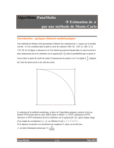Algorithme PanaMaths → Estimation de π par une méthode de