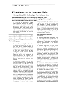 L`&eacute;volution du taux de change euro/dollar
